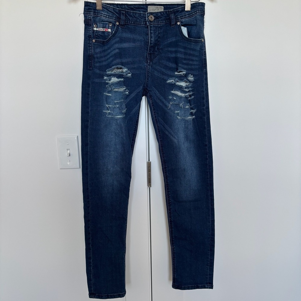Diesel Kid Thanaz J Girls Skinny Jeans Blue Distressed Denim Pants‎ Size 16